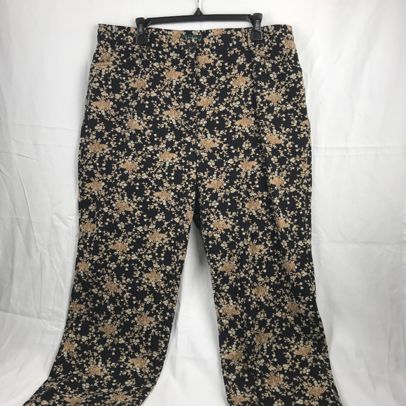 Ralph Lauren Navy Blue Jeans Small Flowers 14W - Picture 2 of 8